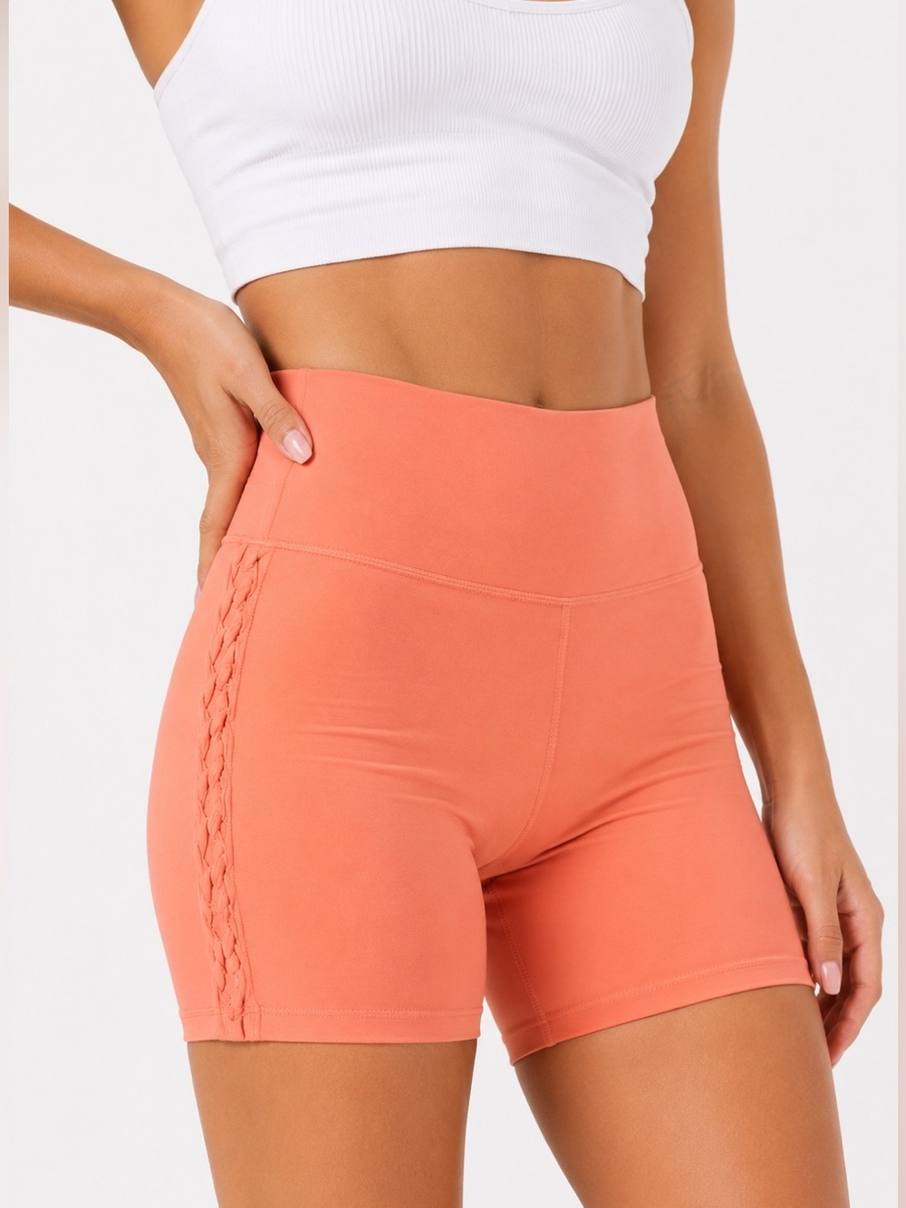 Offline by Aerie Real Me High Rise Bike Shorts Peach Size S NWT
